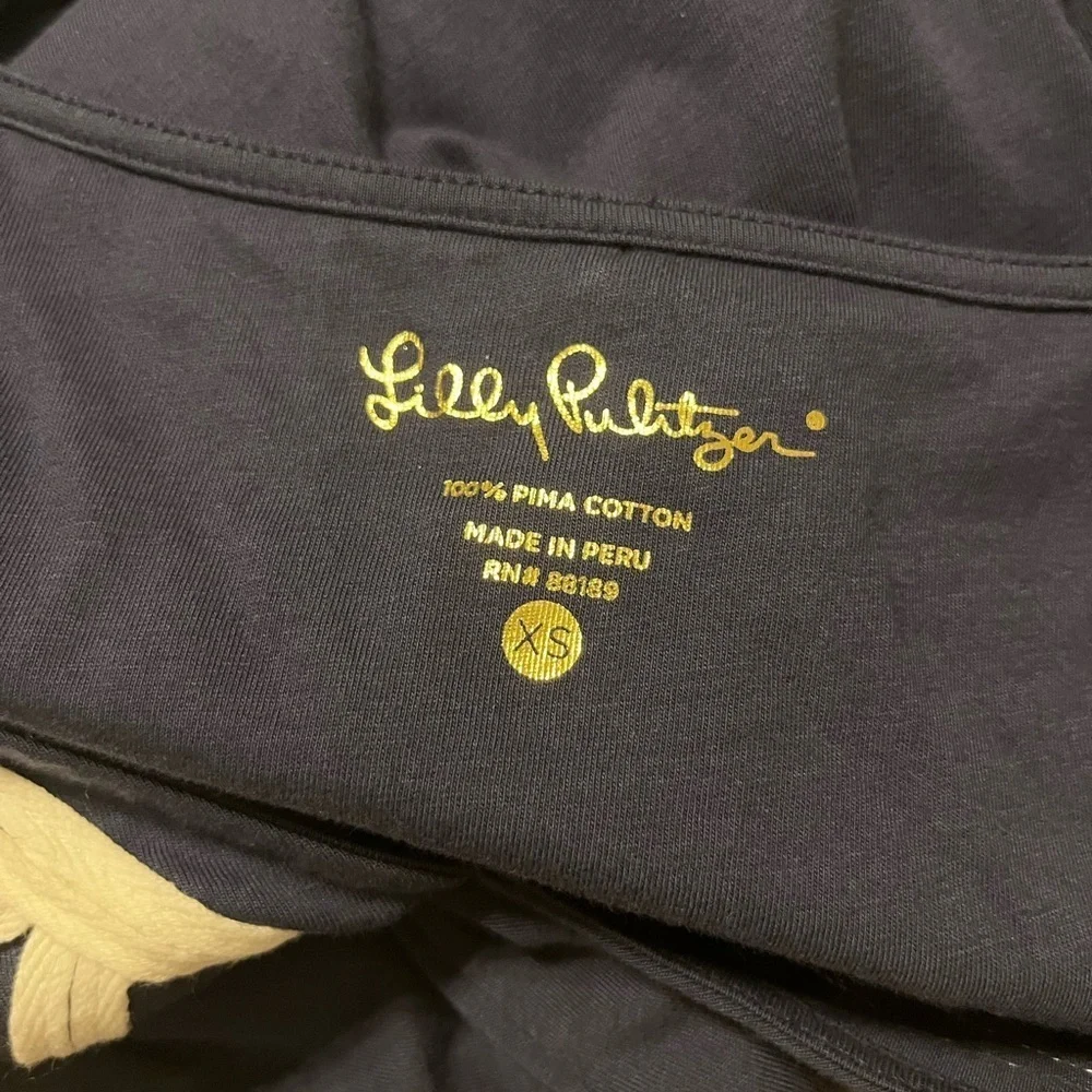 Lilly Pulitzer Blaire V Neck Navy Dress Size XS summer beach Xsmall vacation - Picture 5 of 5